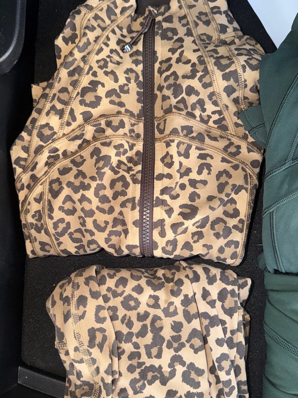 lululemon athletica Leopard-Print Zip Jacket in Brown & Black